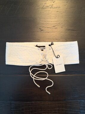 Isabel Marant White Quilted Lace-Up Corset Belt
